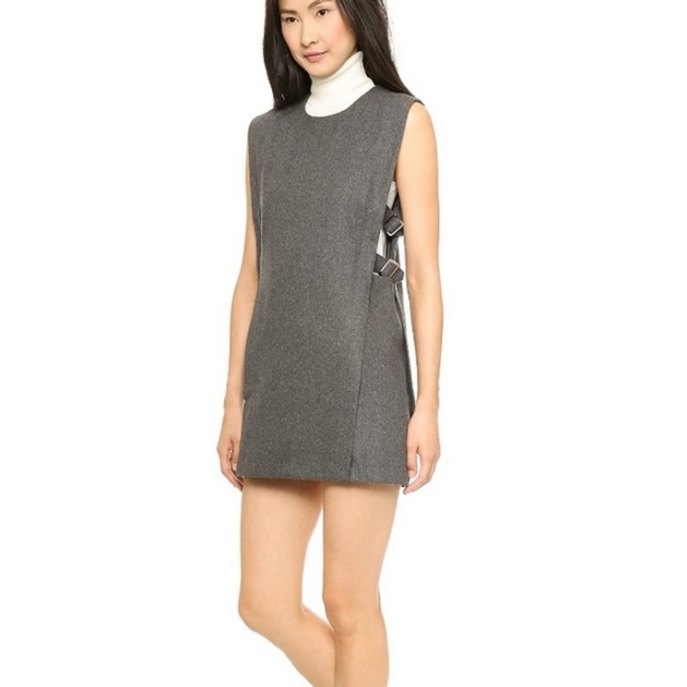 Joa Gray Smock Buckle Side Dress